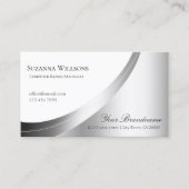 Modernes, elegantes Weiß- und Silberdekor Visitenkarte (Vorderseite)