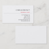 Modernes, elegantes weißes Ambiente Moderne Visitenkarte (Vorne/Hinten)