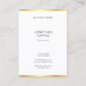 Modernes, elegantes, weißes Berufliches Template Visitenkarte (Rückseite)