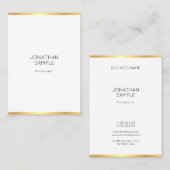 Modernes, elegantes, weißes Berufliches Template Visitenkarte (Vorne/Hinten)