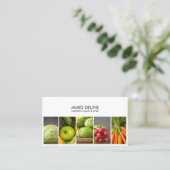 Modernes, elegantes weißes Gemüse ernährungsistisc Visitenkarte (Stehend Vorderseite)