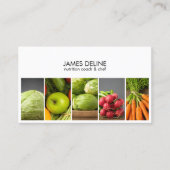 Modernes, elegantes weißes Gemüse ernährungsistisc Visitenkarte (Vorderseite)