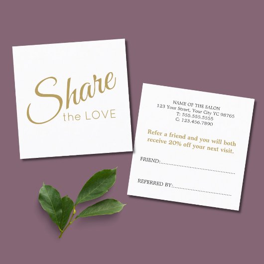 Modernes elegantes Weißes Goldenes Oldtimer Empfehlungskarte