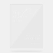 Modernes, elegantes, weißes Hochzeitsakryllisches Acrylschild (Vorderseite)