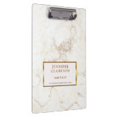 Modernes, elegantes weißes Marmor beruflich Klemmbrett (Rechts)