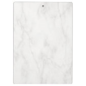 Modernes, elegantes weißes Marmor Modernes Templat Klemmbrett (Rückseite)