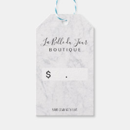 Modernes, elegantes, weißes Marmorgeschäft Geschenkanhänger