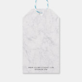 Modernes, elegantes, weißes Marmorgeschäft Geschenkanhänger (Rückseite)