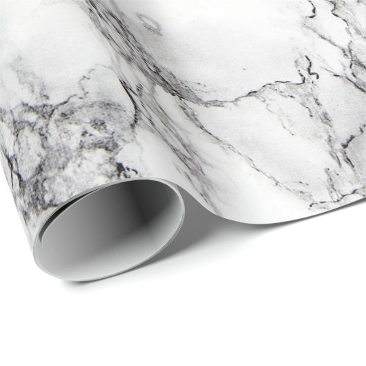modernes, elegantes weißes Marmorgestein Geschenkpapier (Rolleneckpunkt)