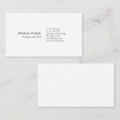 Modernes elegantes weißes Minimalistic schlicht Visitenkarte (Vorne/Hinten)