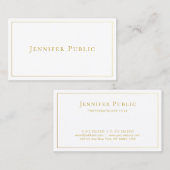 Modernes, elegantes, weißes Minimalistisches Templ Visitenkarte (Vorne/Hinten)