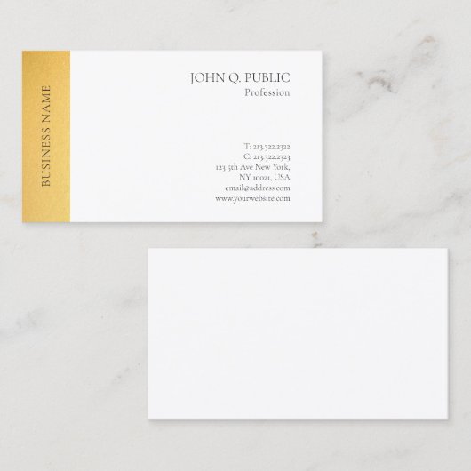 Modernes, elegantes, weißes Minimalistisches Templ Visitenkarte (Vorne/Hinten)