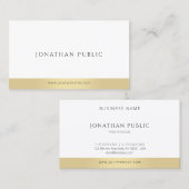 Modernes, elegantes, weißes Minimalistisches Templ Visitenkarte (Vorne/Hinten)