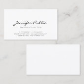 Modernes elegantes weißes Minimalistisches Visitenkarte (Vorne/Hinten)