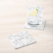 modernes, elegantes weißes und schwarzes Marmor Rechteckiger Pappuntersetzer (Vor Ort)