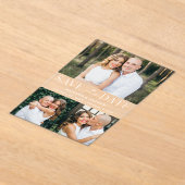 Modernes, elegantes White 3 Foto Save the Date Acryleinladungen (Ablage )