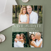 Modernes, elegantes White 3 Foto Save the Date Acryleinladungen