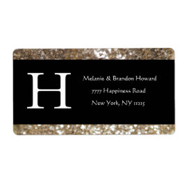 Modernes, elegantes White Black Gold Monogram