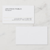 Modernes elegantes White Gold Trendy Sleek Design Visitenkarte (Vorne/Hinten)