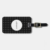 Modernes, elegantes White Polka Dot Muster Individ Gepäckanhänger (Vorderseite horizontal)