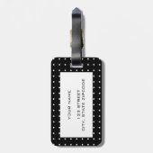 Modernes, elegantes White Polka Dot Muster Individ Gepäckanhänger (Rückseite vertikal)