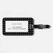 Modernes, elegantes White Polka Dot Muster Individ Gepäckanhänger (Rückseite horizontal)