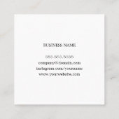 Modernes, elegantes White Printed Kraft Consultant Quadratische Visitenkarte (Rückseite)