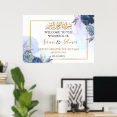 Modernes elegantes Willkommens-muslimisches Hochze Poster (Heimbüro)