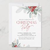 Modernes, elegantes Wintergrün Weihnachten Party Einladung (Vorderseite)