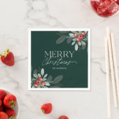 Modernes, elegantes Wintergrün Weihnachten Party Serviette (Beispiel)