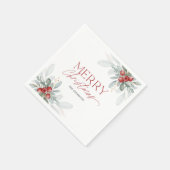 Modernes, elegantes Wintergrün Weihnachten Party Serviette (Ecke)