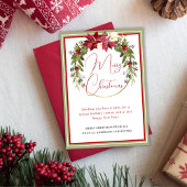 Modernes elegantes Wreath Frohe Weihnachtsgeschäft Feiertagskarte