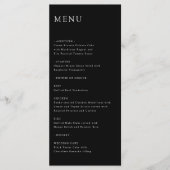 Modernes elegantes, zeitloses Minimal Wedding Menu Menükarte (Vorderseite)