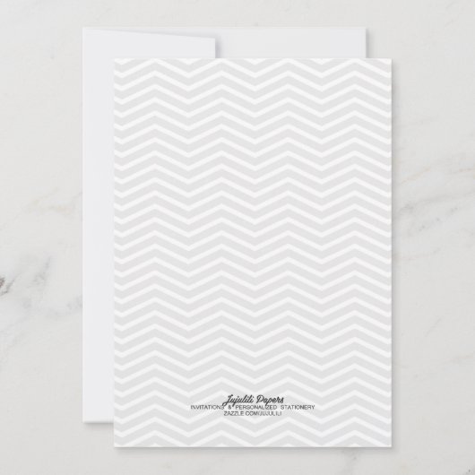 Modernes, elegantes Zickzack Brautparty mit hellem Einladung (Rückseite)