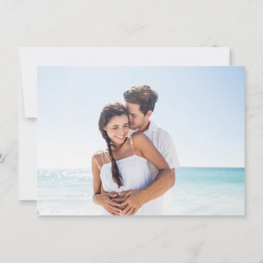 Modernes Elegantes zweiseitiges Foto Save the Date Einladung (Rückseite)