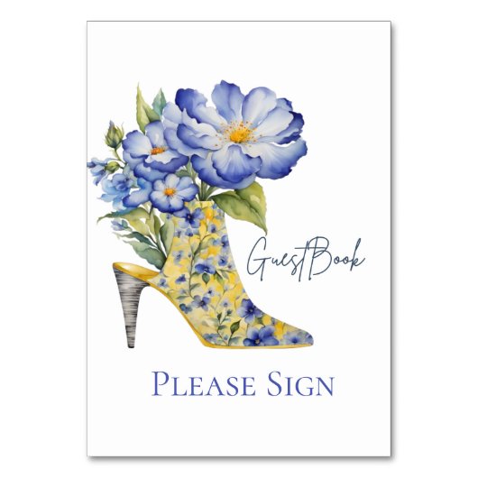 Modernes ElegantHigh-Heel-Shoe-Gast-Buch-Tafelzeic Tischnummer (Rückseite)