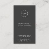 MODERNES ELEKTRIZISCHES LOGO VISITENKARTE (Rückseite)