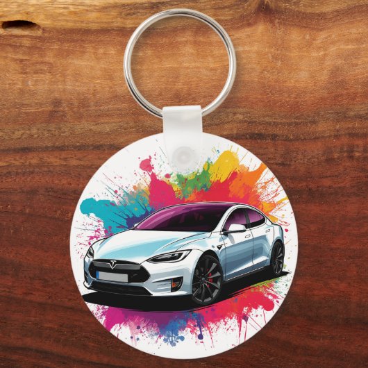 Modernes Elektroauto Schlüsselanhänger (Rückseite)