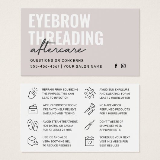 Modernes Elfenbein mit einfachem Eyebrow-Threading (Vorne & Hinten)