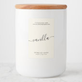 Modernes Elfenbein-Schriftzeichen Lebensmitteletikett (Vorderseite)