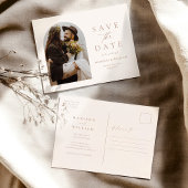 Modernes ElfenbeinFoto Save the Date Postkarte