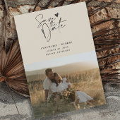 Modernes Elfenbeinkalligrafie-Script-Foto Save The Date