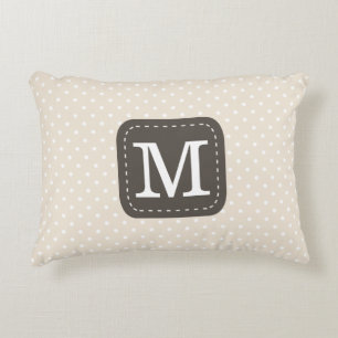 Modernes Elfenbeinpolka Dots Personalisiert Monogr Dekokissen