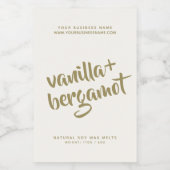 Modernes Elfenbeinsojawachs schmilzt Label Lebensmitteletikett (Einzelnes Label)