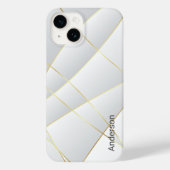 Modernes Eligant Retro Line Monogramm Case-Mate iPhone Hülle (Rückseite)