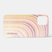 Modernes Eligant Retro Line Monogramm Case-Mate iPhone Hülle (Rückseite (Horizontal))