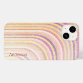 Modernes Eligant Retro Line Monogramm Case-Mate iPhone Hülle (Rückseite (Horizontal))