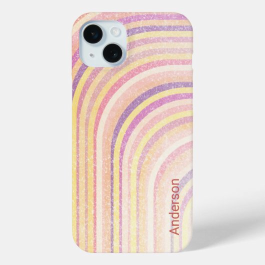 Modernes Eligant Retro Line Monogramm Case-Mate iPhone Hülle (Rückseite)