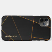 Modernes Eligant Retro Line Monogramm Case-Mate iPhone Hülle (Rückseite (Horizontal))