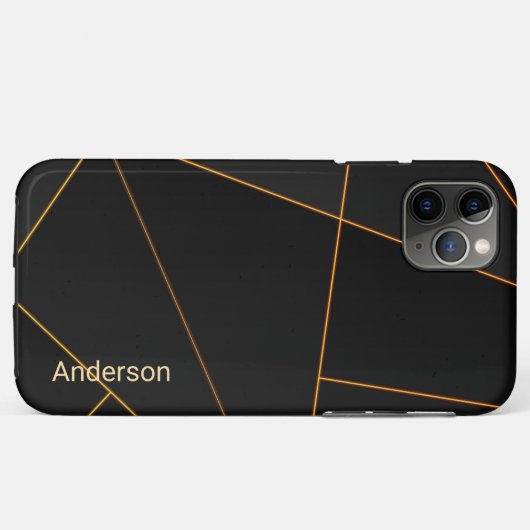 Modernes Eligant Retro Line Monogramm Case-Mate iPhone Hülle (Rückseite (Horizontal))